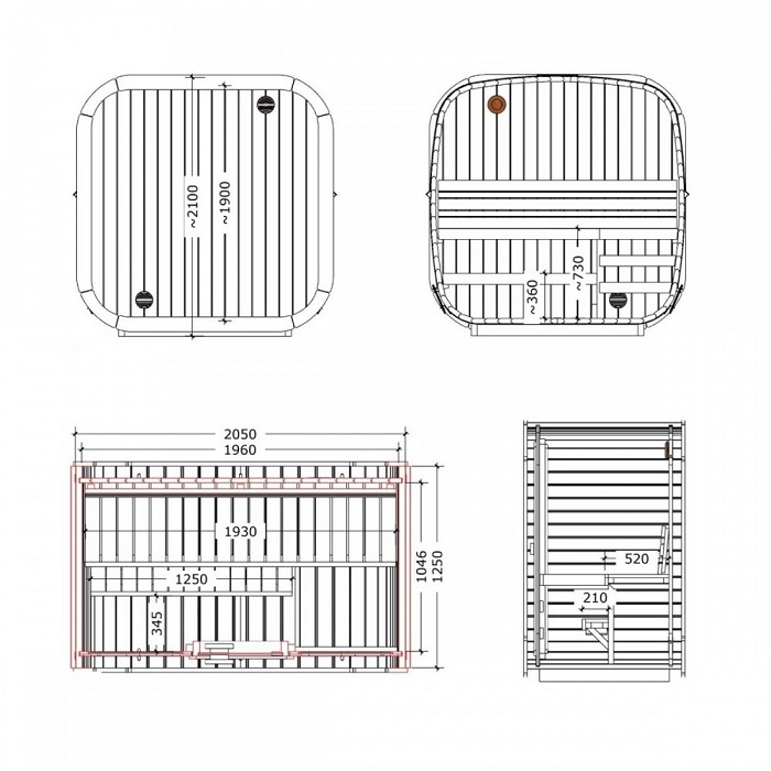 Външна сглобяема сауна за 3 души icon 125| eu